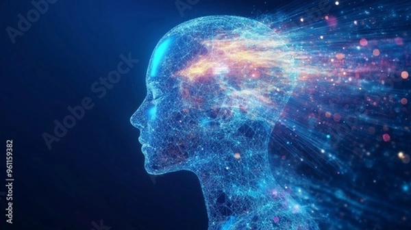 Fototapeta AI background business technology, digital transformation