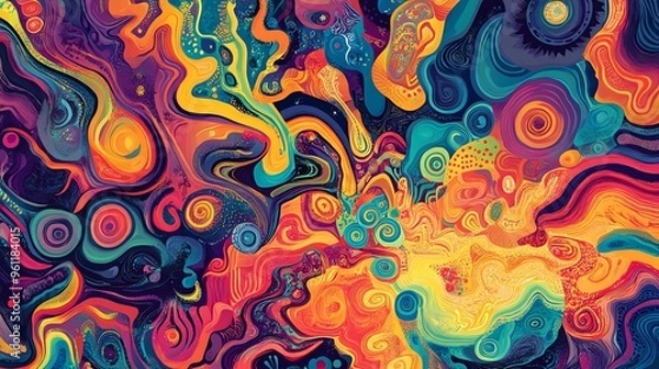 Obraz Abstract colorful swirl pattern background.