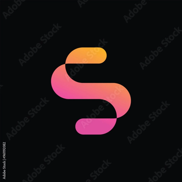 Fototapeta Letter S  Logo Design illustration. S Tech Digital Logo Design template