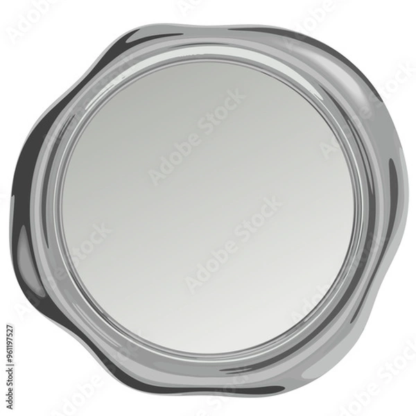 Obraz シンプルな銀色のシールスタンプ　ベクターイラストレーション