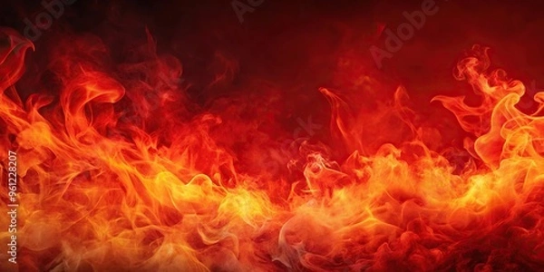 Fototapeta Abstract red background with smoke and fire leading lines