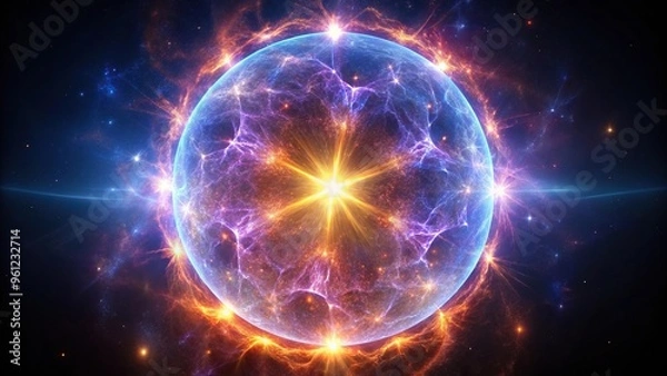 Fototapeta Abstract star frame with infrared and ultraviolet particles on a tilted angle