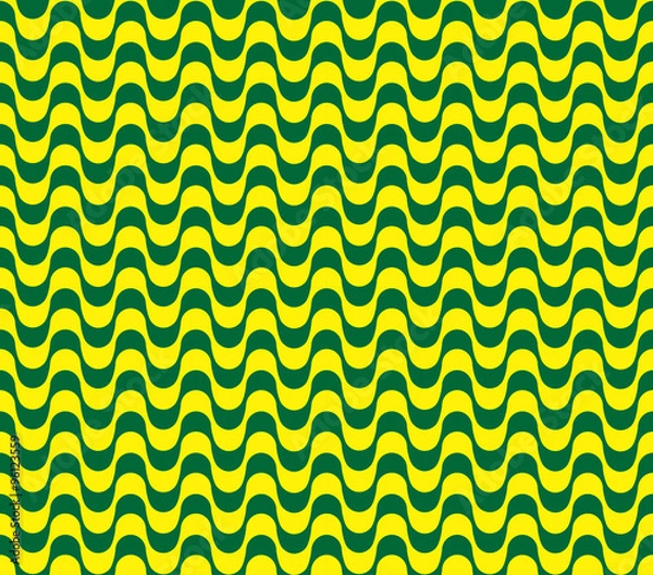 Fototapeta Copacabana sidewalk seamless pattern vector. Green and yellow.