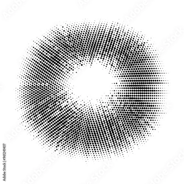 Fototapeta Black wavy halftone on white background vector