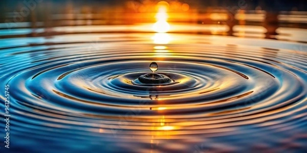 Obraz A delicate dance of water ripples unfold on a reflective surface, captured with stunning sharpness and accurate color, evoking a sense of serenity and calm.