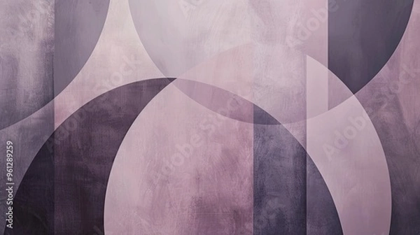 Fototapeta Purple and gray geometric shapes with soft blurred edges create a modern and elegant wallpaper