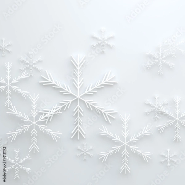 Fototapeta White snowflake abstract winter background