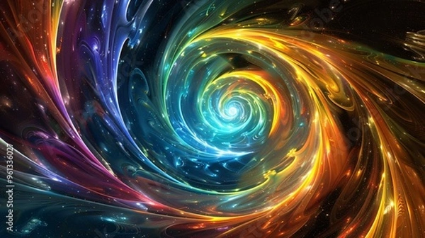 Fototapeta Abstract Swirling Galaxy of Color and Light