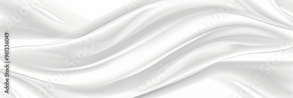 Fototapeta White Silk or Satin Drapery with Smooth Folds and Soft Light. Elegant Backdrop for Design.