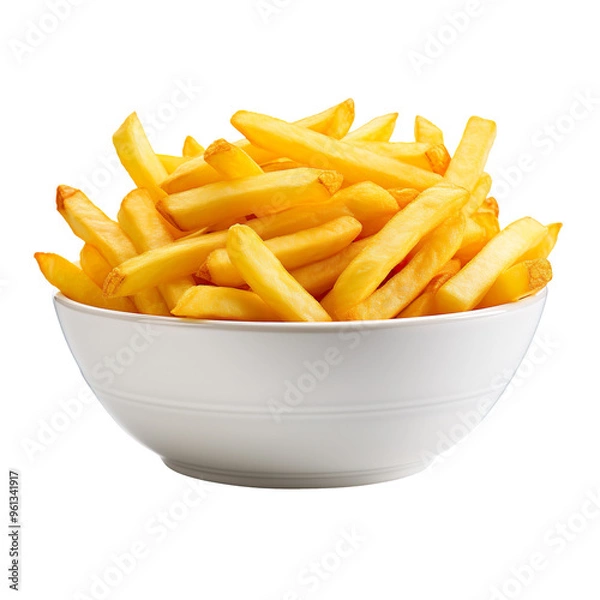 Obraz bowl of chips isolated on transparent and white background