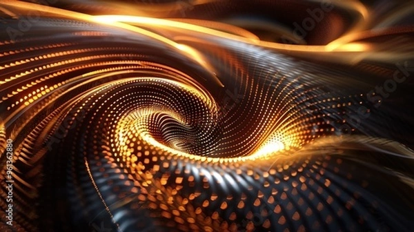 Obraz Abstract Swirling Golden Pattern