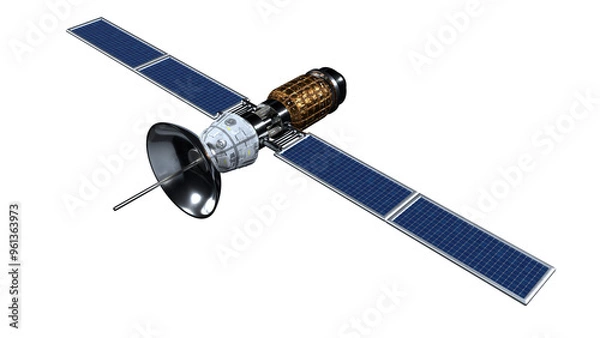 Fototapeta artificial satellite concept 3D rendering png on transparent background