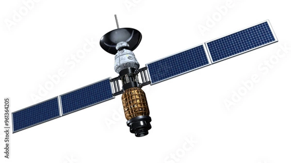 Fototapeta artificial satellite concept 3D rendering png on transparent background