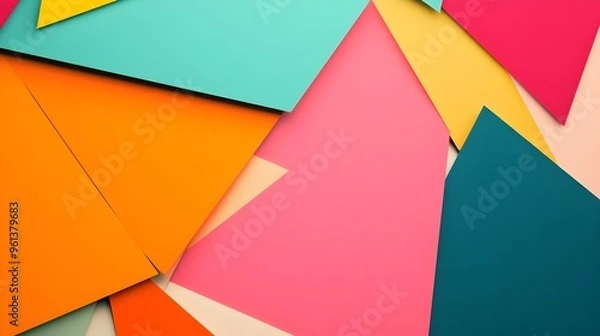 Fototapeta Vibrant Abstract Geometric Shapes for Inspiring Office Design