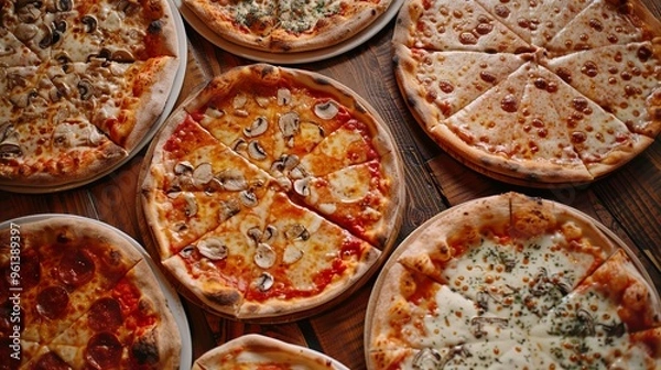 Fototapeta Delicious Pizza with Various Toppings