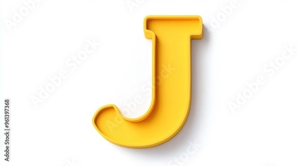 Fototapeta 3D letter "J", separately on a white background, a symbol of the alphabet.
