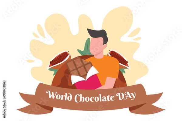 Obraz World Chocolate Day Flat Design Illustration