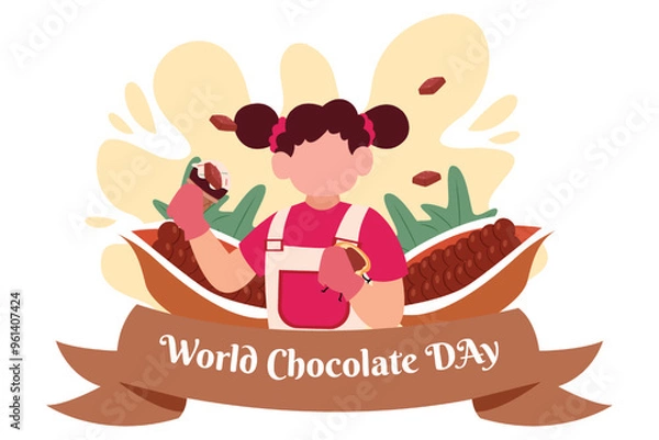 Obraz World Chocolate Day Flat Design Illustration