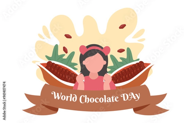 Obraz World Chocolate Day Flat Design Illustration
