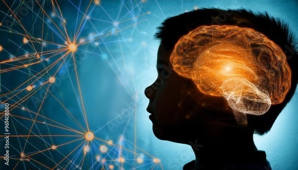 Obraz Child's Mind and memory Activity Concept. Generated image