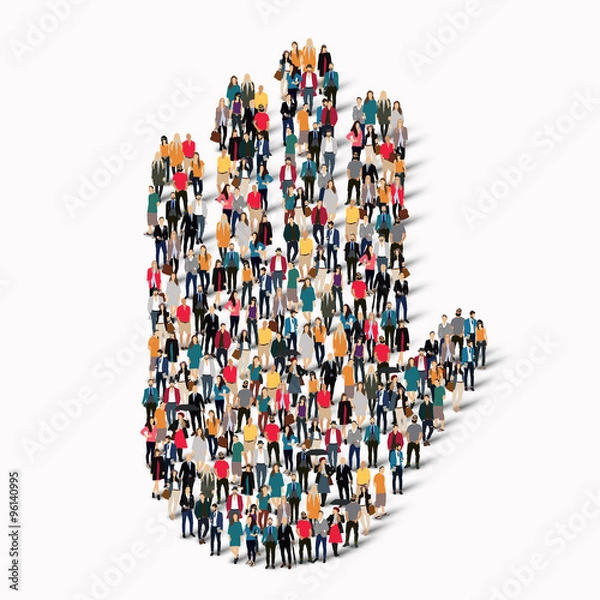 Obraz  people  shape  hand stop sign