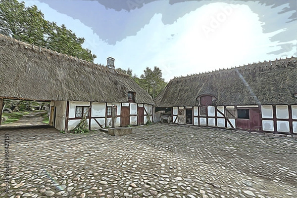 Obraz Old Danish farmhouse