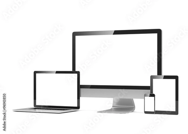 Fototapeta Ultimate web design, laptop, smartphone, tablet, computer, display