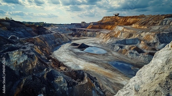 Obraz I open pit mine leaching pad