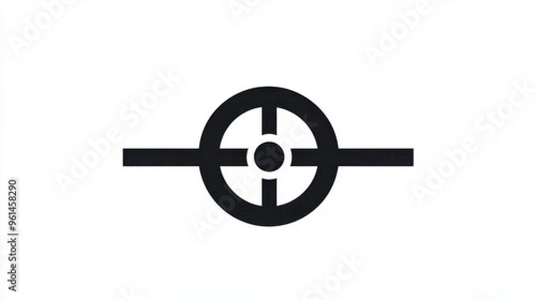 Fototapeta Crosshair icon in black on white background for precision targeting in shooting games.