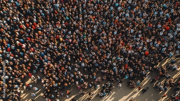 Obraz Aerial View of a Crowd of People