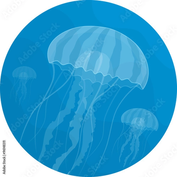 Obraz Art Flat Jellyfish