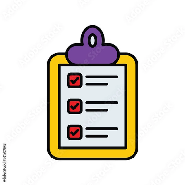 Obraz cut list color line icon with white background vector stock illustration