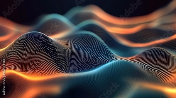 Fototapeta Abstract modern wave background with energetic lines and smooth transitions, offering a sophisticated and dynamic look for digital and print content.