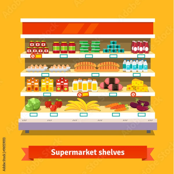 Obraz Kup, wnętrze supermarketu. Zdrowe jedzenie