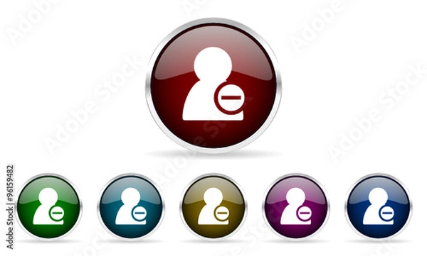Fototapeta remove contact glossy web icon vector set