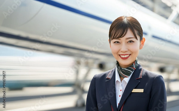 Obraz キャビンアテンダントの日本人女性