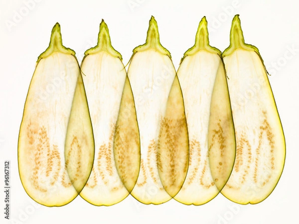 Obraz .Eggplant slim slices texture