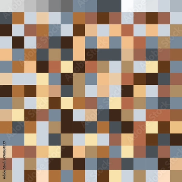 Fototapeta Brown and Grey Color Checkered pattern background vector
