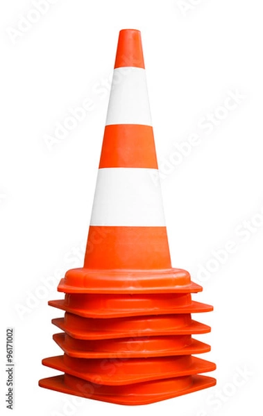 Obraz Orange traffic cones. Path included.