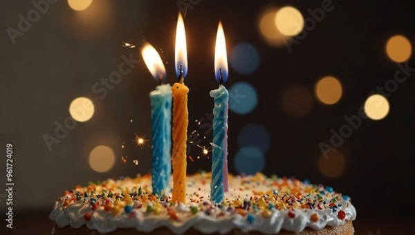 Obraz birthday cake with candles