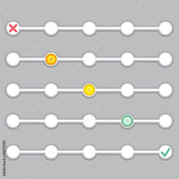 Fototapeta Progress indicator.Set of step by step progress bar