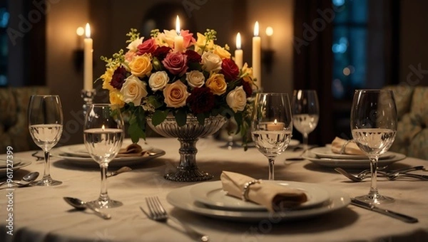 Obraz wedding table setting