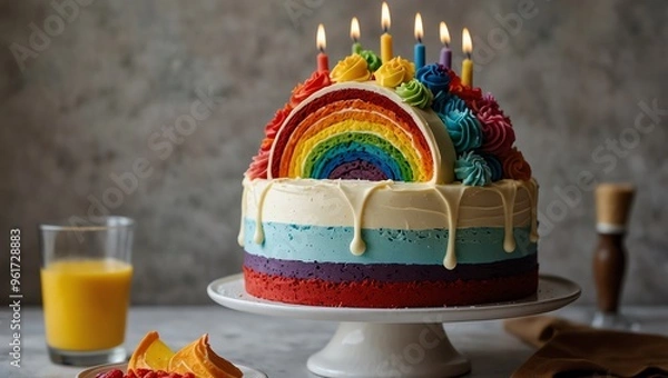 Obraz easter cake with candles