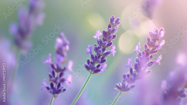 Fototapeta Delicate Lavender Flowers in Soft Focus
