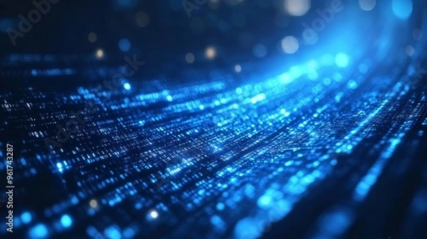 Fototapeta Digital Data Flow in Blue