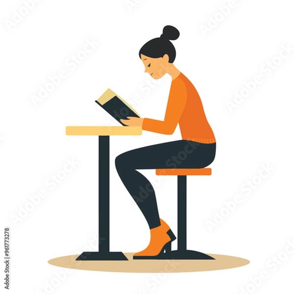 Fototapeta person reading a book