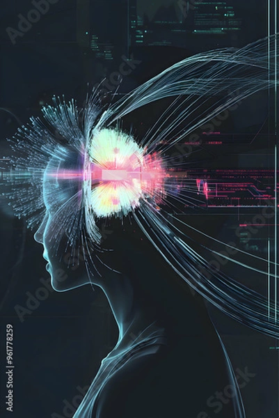 Obraz Abstract AGI visualization - Artificial General Intelligence Emerging