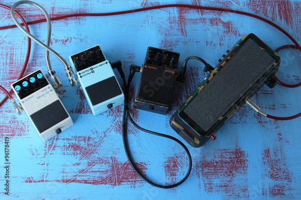 Obraz Guitar pedals - connected