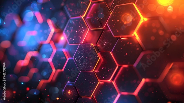Fototapeta A hexagonal speed pattern of high tech communication networks as a background image