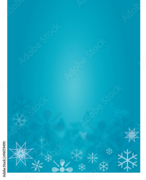 Fototapeta Winter Snowflake Background Border
